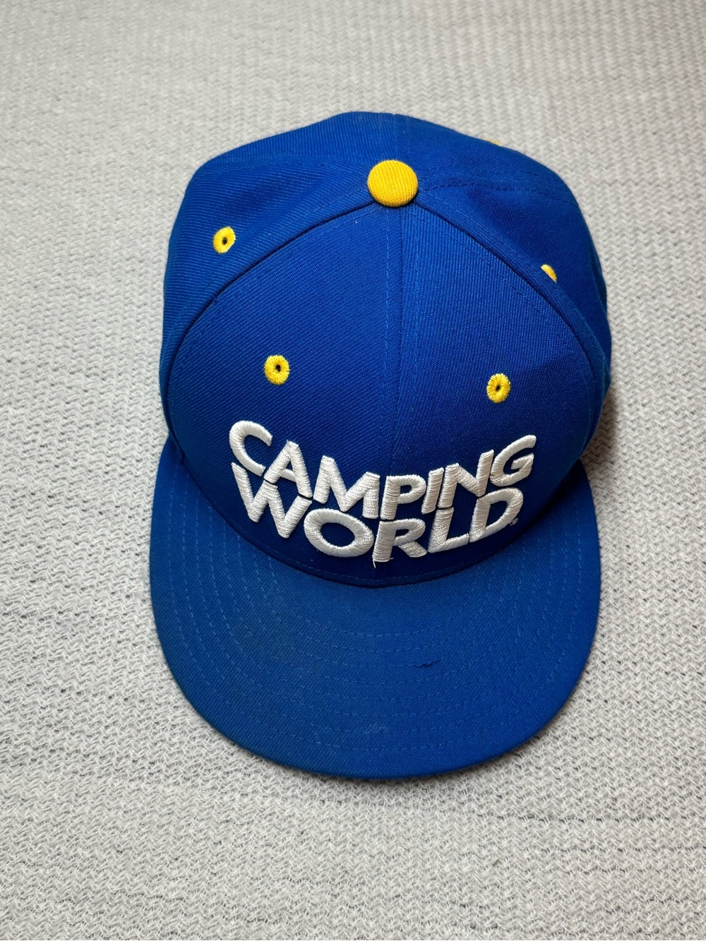 Nascar New Era #99 Trackhouse Blue and Yellow Hat - Camping World Logo